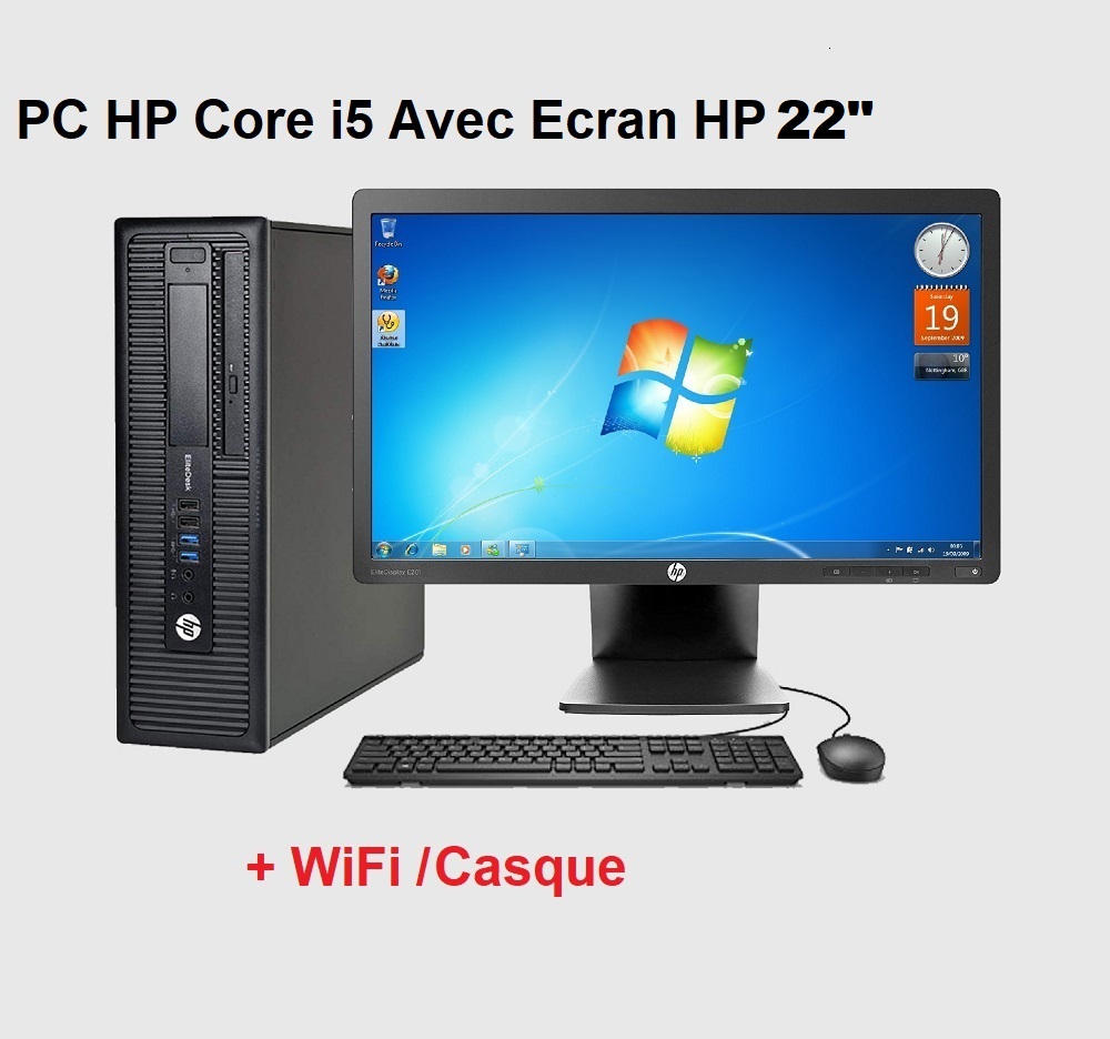 HP EliteDesk 800 G2 Tour - Windows 10 + Écran 22