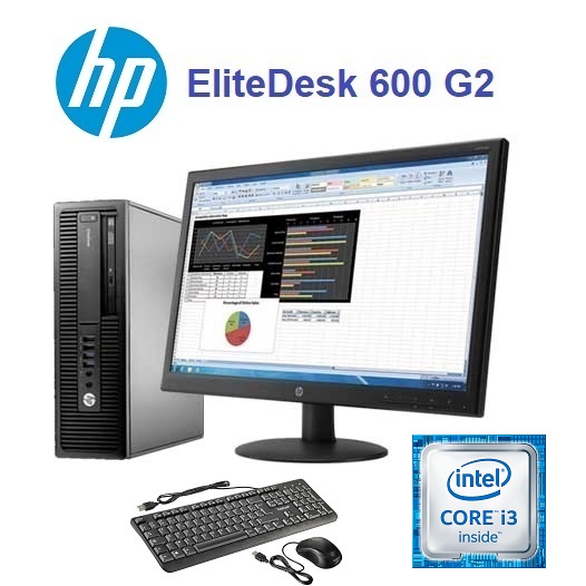 Mini tour PC HP 600 G2 (Intel Quad Core i3-6100T, RAM DDR4 16 Go, SSD 256  Go, WiFi, VGA, USB 3.0) Win 10 Pro (renouvelé)