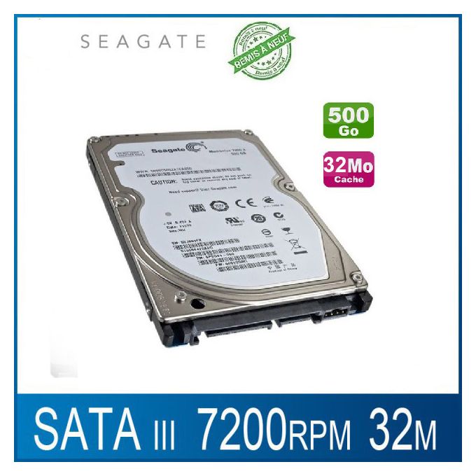 Disque Dur 500Go SATA 2.5 Seagate ST9500325AS 5400RPM PC Portable 8Mo -  Cdiscount Informatique
