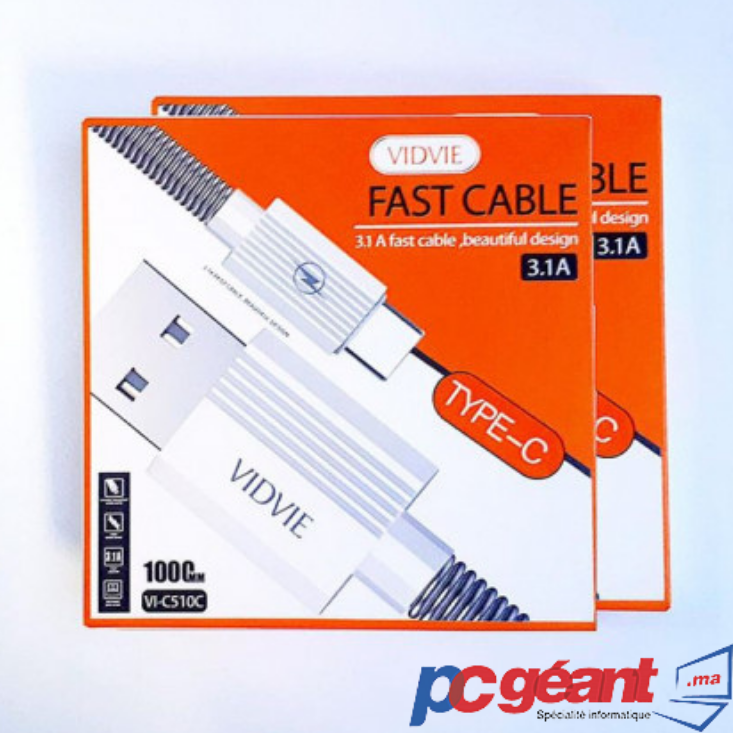 Vidvie Fast Cable Type-C 3.1 A Compatible iPhone – PC Geant