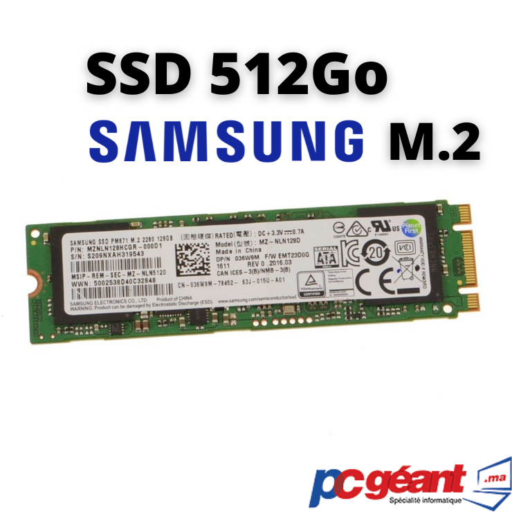 DISQUE DUR SSD 512Go SAMSUNG M.2 – PC Geant