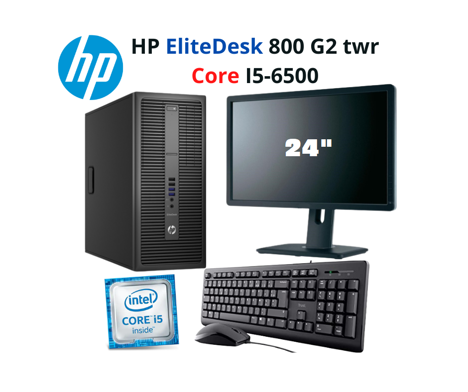 HP Elitedesk 800 G3 Mini Core i5-6500T I 8Go I 256Go SSD I Ecran Lenovo  22″+ Clavier Et souris – PC Geant