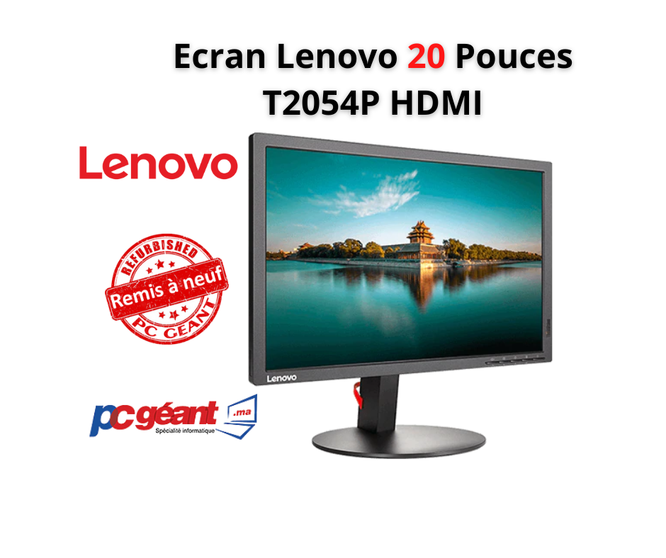 Ecran Lenovo 20″ T2054P HDMI [Remis à Neuf] – PC Geant
