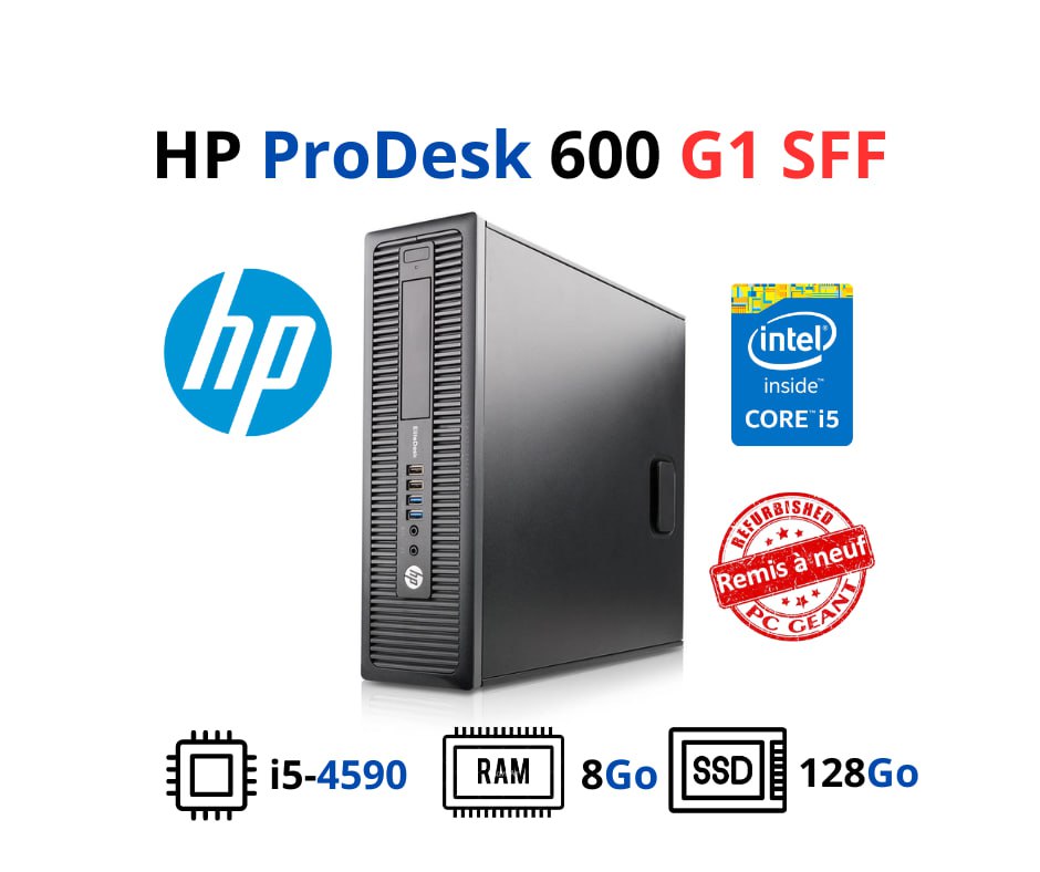 HP EliteDesk 800 G1 SFF Core i5-4590 I 8Go I 256Go SSD I Win 10