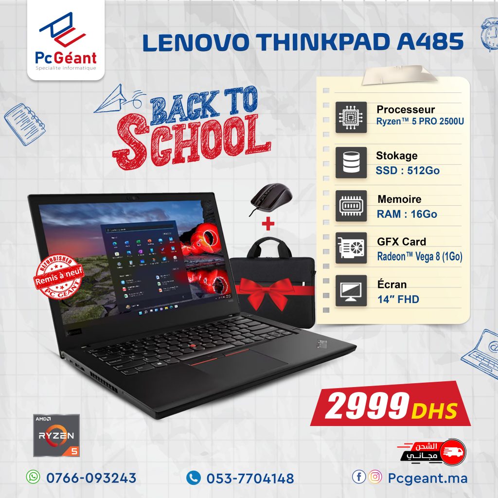 Lenovo ThinkPad A485 Ryzen™ PRO I 16Go I 512Go SSD I VIGA I 14