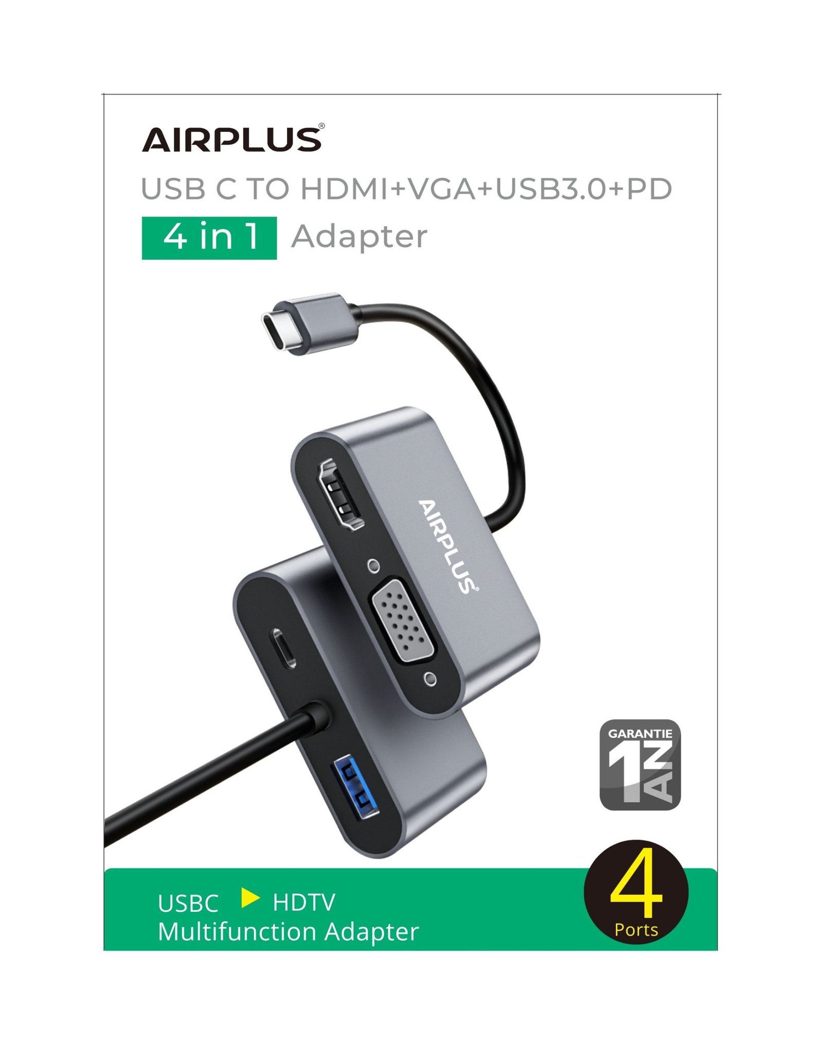 Adaptateur Type-C® VERS VGA+HDMI+USB 3.0+PD – Image 3