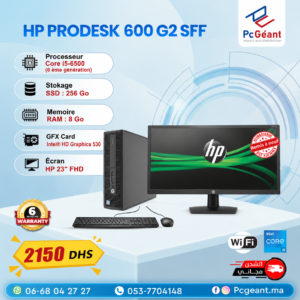 HP ProDesk 600 G2 SFF Core i5-6500 I 8Go I 256Go SSD I HP 23" FHD[Remis à Neuf]