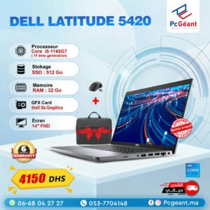 DELL Latitude 5420 Core i5-1145G7 I 32Go I 512Go SSD I 14″ FHD TACTILE [Remis à Neuf]