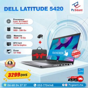 DELL Latitude 5420 Core i5-1145G7 I 16Go I 256Go SSD I 14″ FHD-Tactile [Remis à Neuf]