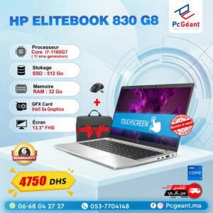 HP EliteBook 830 G8 Core i7-1185G7 I 32Go I 512 Go SSD I 13.3" IPS Full HD TACTILE [Remis à Neuf]
