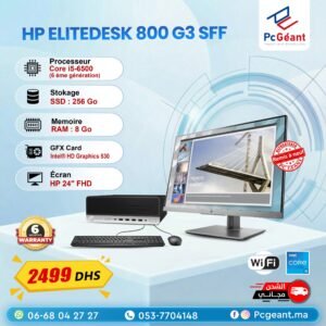 HP EliteDesk 800 G3 SFF Core i5-6500 I 8Go DDR4 I 256Go I HP 24" FHD Fremlisse [Remis à Neuf]