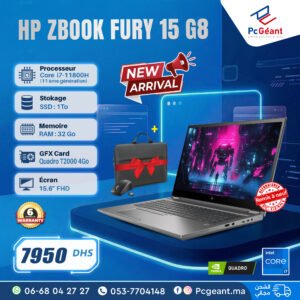 HP ZBook Fury 15 G8 Core i7-11800H I 32Go I 1To SSD I Quadro T2000 4Go I 15.6" FHD [Remis à Neuf]