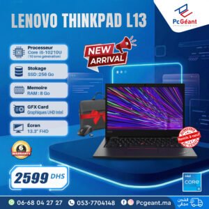 LENOVO ThinkPad L13 Core i5-10210U I 8Go I 256Go SSD I 13.3″ Full HD [Remis à Neuf]