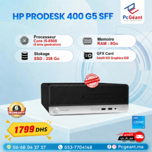 HP ProDesk 400 G5 SFF Core i5-8500 I 8Go DDR4 I 256Go SSD I Win 11 Pro [Remis à Neuf]