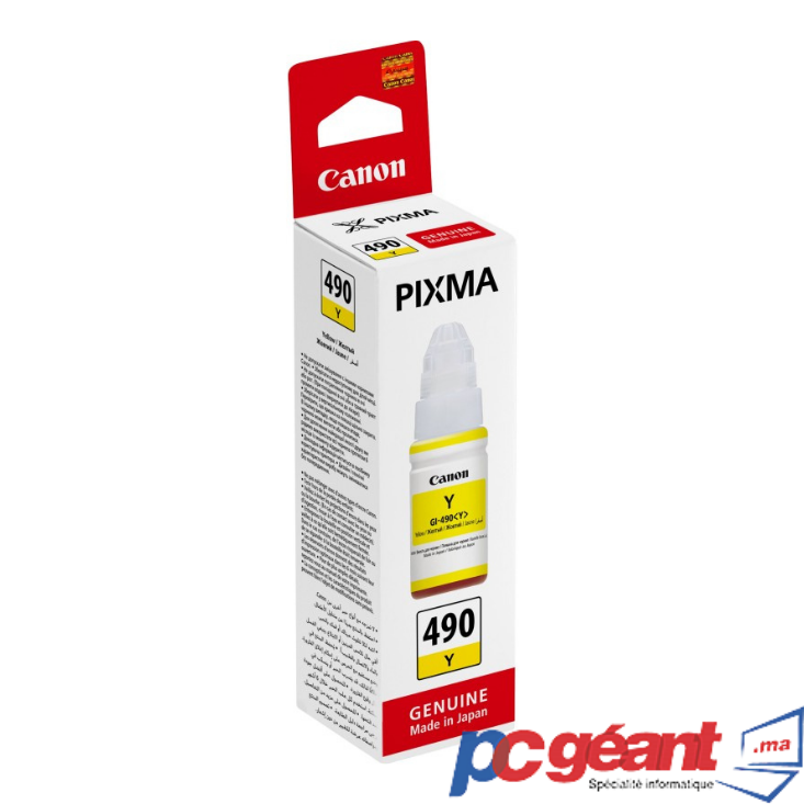 Canon GI-490C Jaune - Bouteille d'encre Canon d'origine
