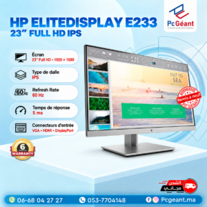 Écran 23" Full HD HP EliteDisplay E233 I HDMI - Fremlisse [Remis à Neuf]