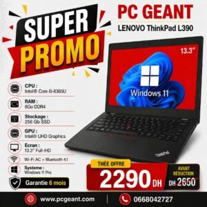 LENOVO ThinkPad L390 Core i5-8365U I 8Go I 256Go SSD I 13.3″ Full HD [Remis à Neuf]