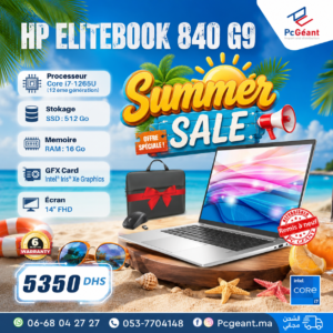HP EliteBook 840 G9 Core i7-1265U I 16Go DDR5 I 512Go SSD I 14" IPS Full HD [Remis à Neuf]