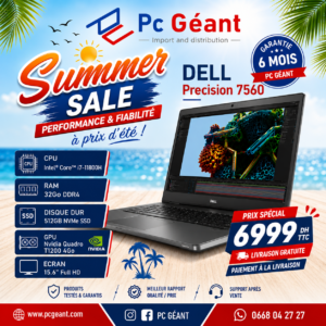 DELL Precision 7560 Core i7-11850H I 32Go I 512GB SSD I NVIDIA T1200 4GB I 15.6" FHD [Remis à Neuf]