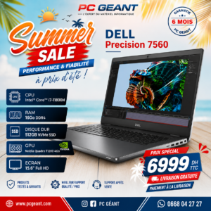 DELL Precision 7560 Core i7-11850H I 32Go I 512GB SSD I NVIDIA T1200 4GB I 15.6" FHD [Remis à Neuf]