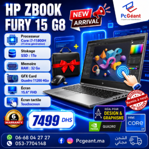 HP ZBook Fury 15 G8 Tactile Core i7-11850H I 32Go I 1To SSD I Quadro T1200 4Go I 15.6" FHD [Remis à Neuf]