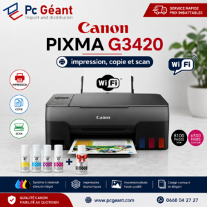 Canon PIXMA G3420 WiFi Imprimante multifonction à réservoirs rechargeables