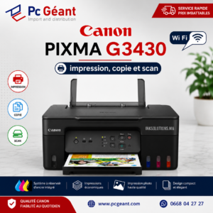 Canon PIXMA G3430 Imprimante multifonction à réservoirs rechargeables WiFi