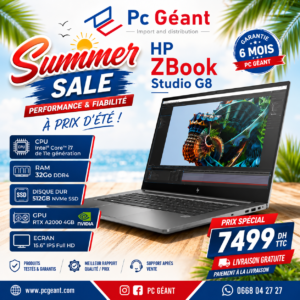 HP ZBook Studio G8 Core i7-11850H I 32Go I 512GB SSD I RTX A2000 I 15.6" FHD [Remis à Neuf]