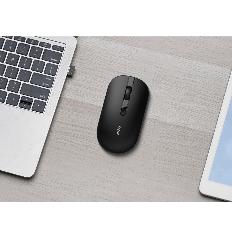 Souris sans fil silencieuse Rapoo B30 Silent - 2,4 GHz, 3 200 DPI, noire – Image 3