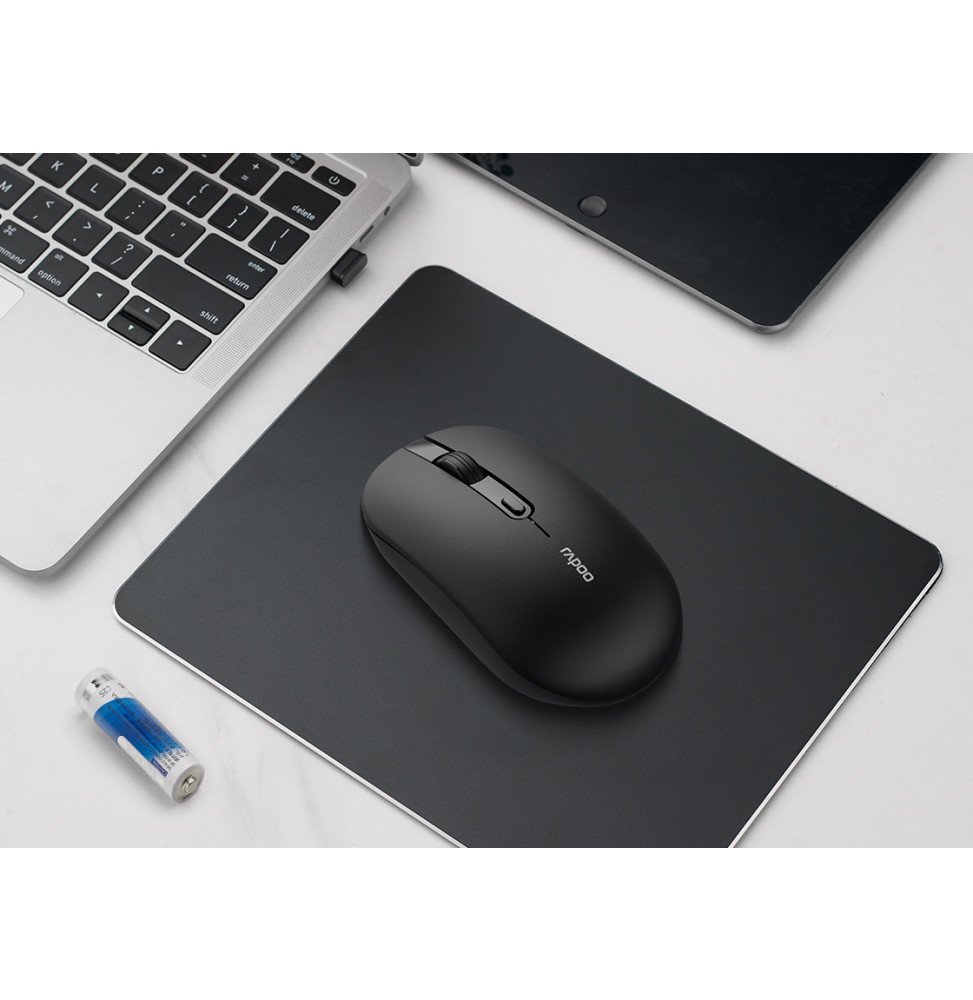 Souris sans fil silencieuse Rapoo B30 Silent - 2,4 GHz, 3 200 DPI, noire – Image 2