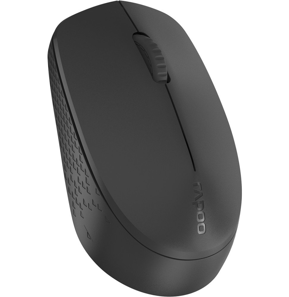 Souris sans fil-Bluetooth - multimode silencieuse Rapoo M100 Silent - et 2,4 GHz, gris foncé