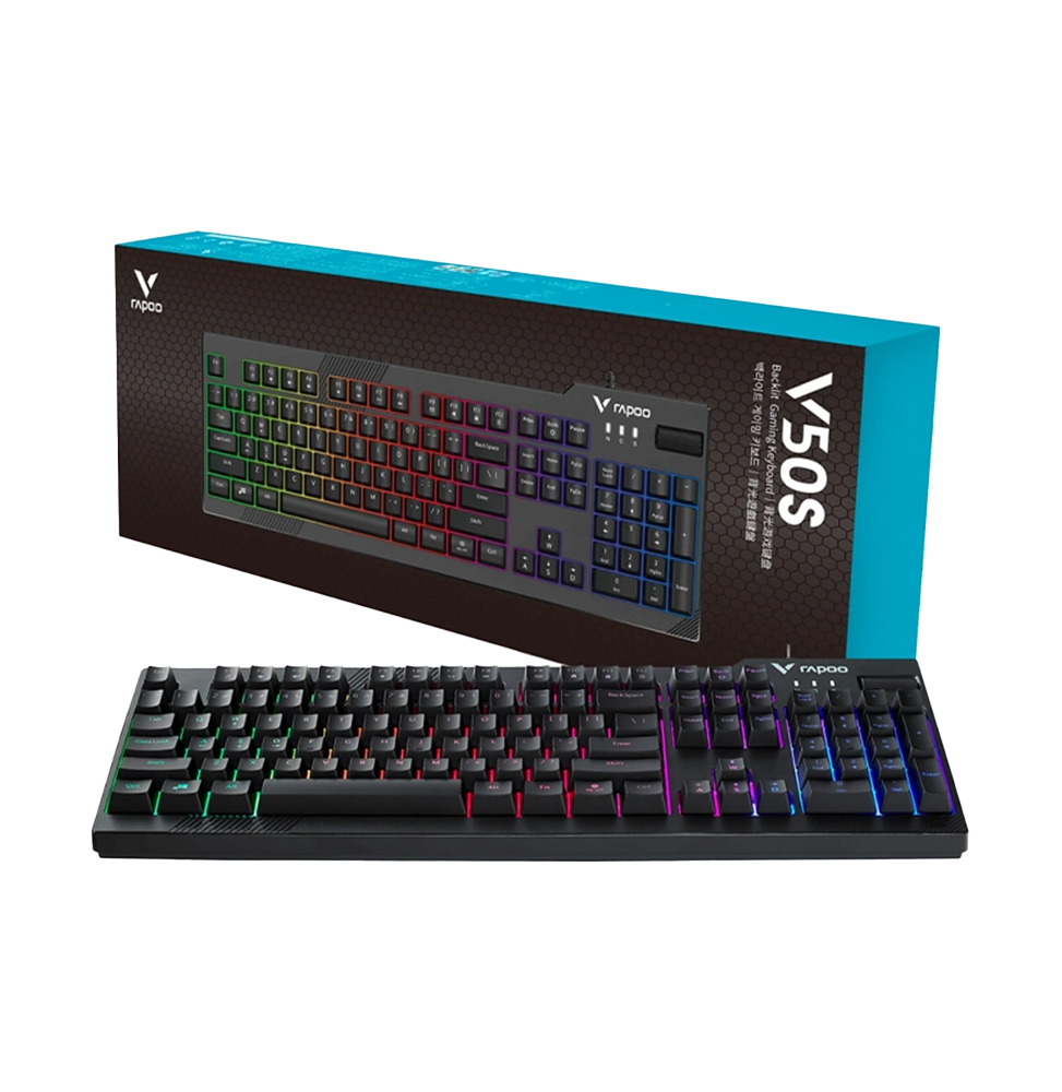 Clavier Gaming filaire rétroéclairé Rapoo V50S - 19 touches anti-ghosting, AZERTY français – Image 2