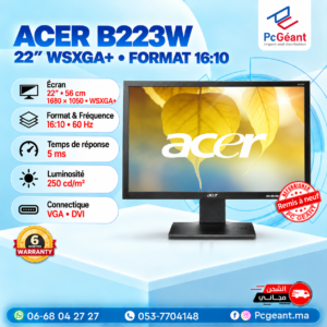 Acer B223W 22" WSXGA + (1680 x 1050) - [Remis à Neuf]